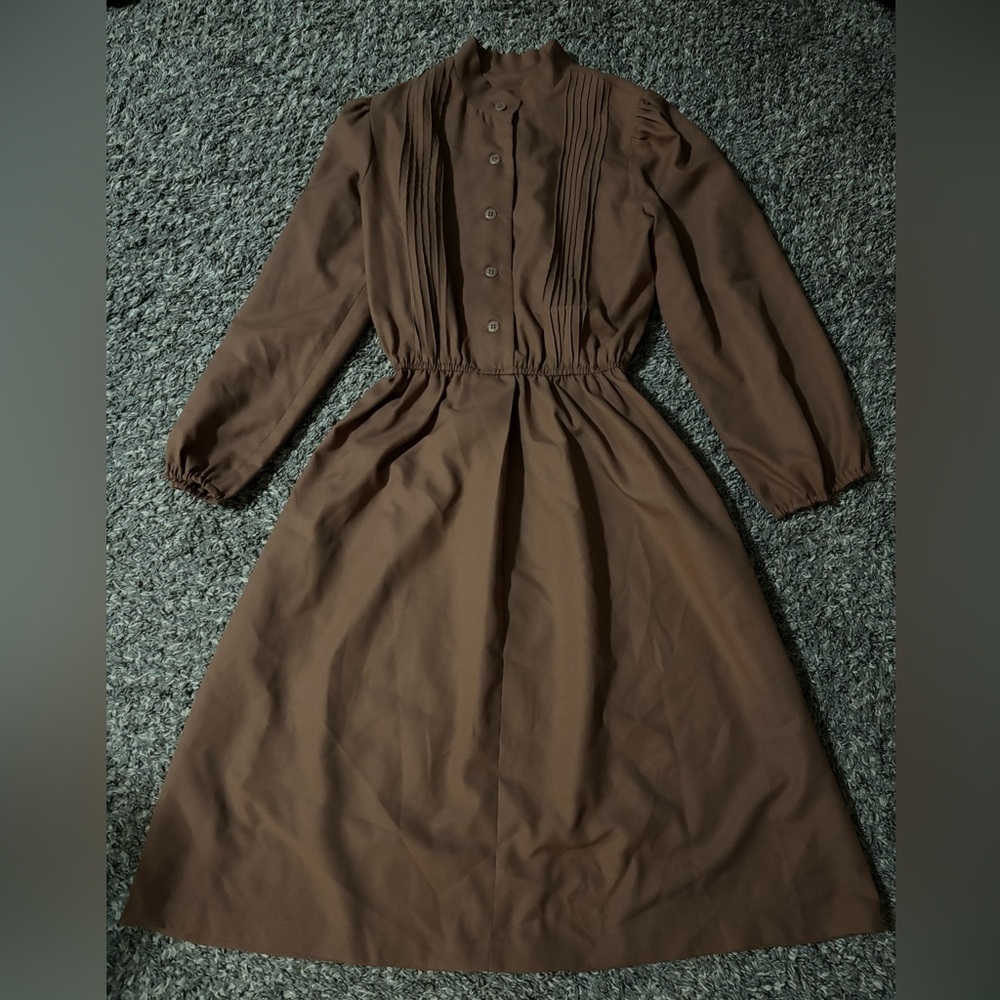 VINTAGE 60-70's Herman Marcus Brown Dress